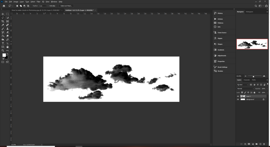 Now we can make a cloud brush in Photoshop